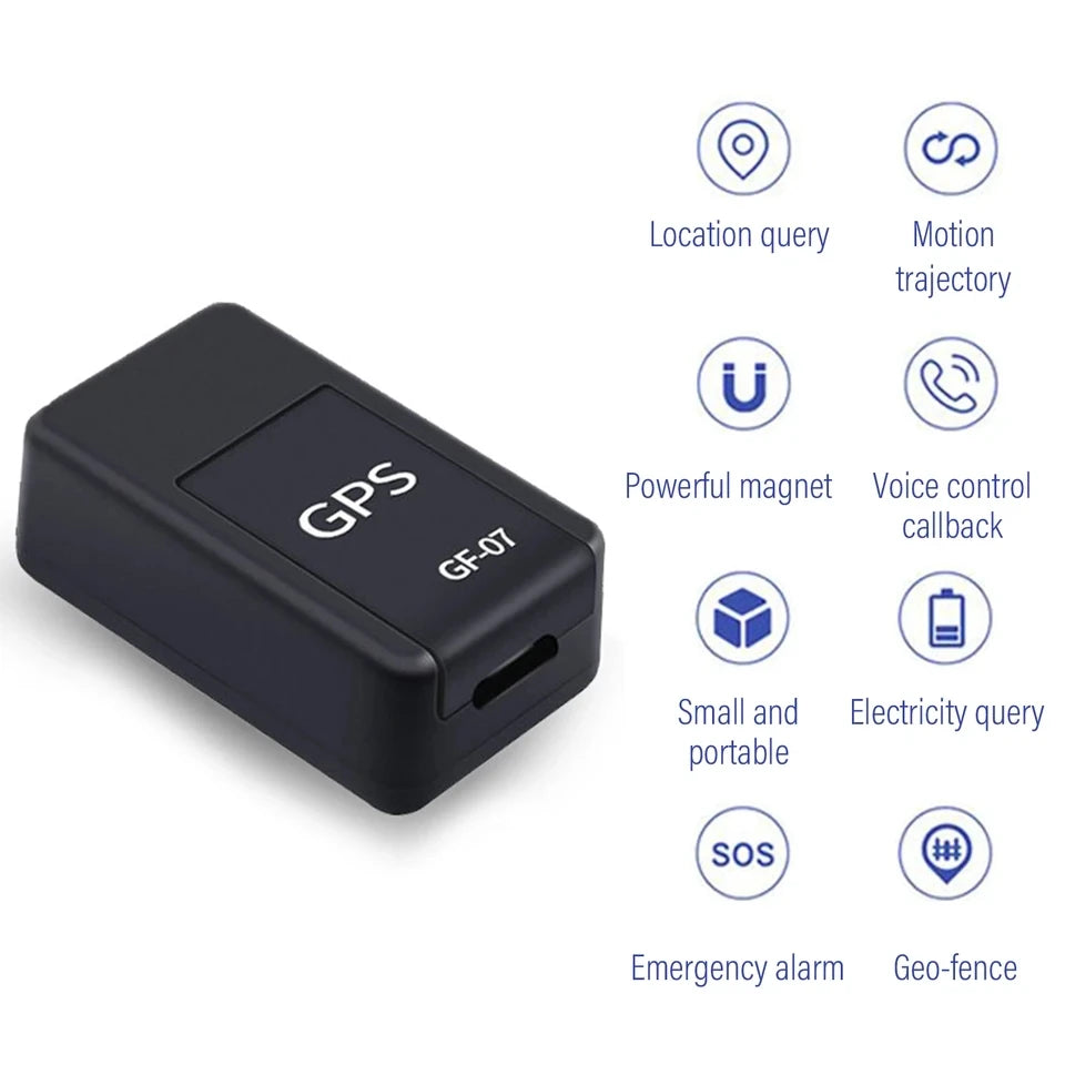 Mini GF-07 GPS Tracker – Real-Time Magnetic GPS Locator for Vehicles, Pets, Kids & More