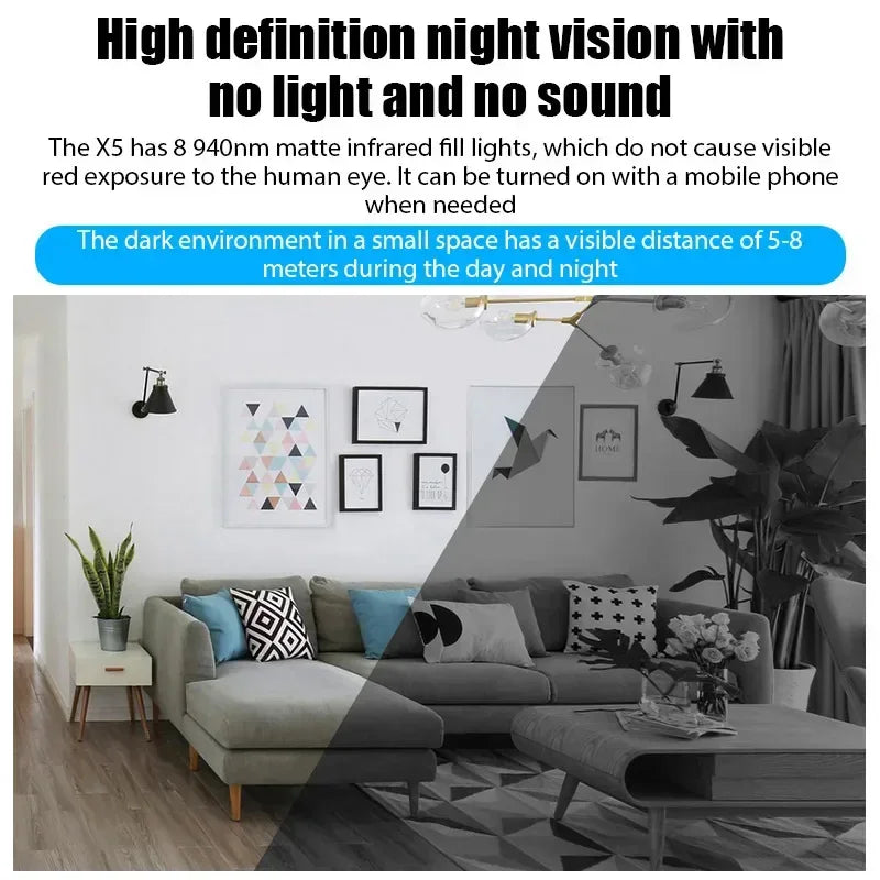 X5 Mini Spy Camera – Wireless 1080p HD Security Cam with Night Vision & Motion Detection